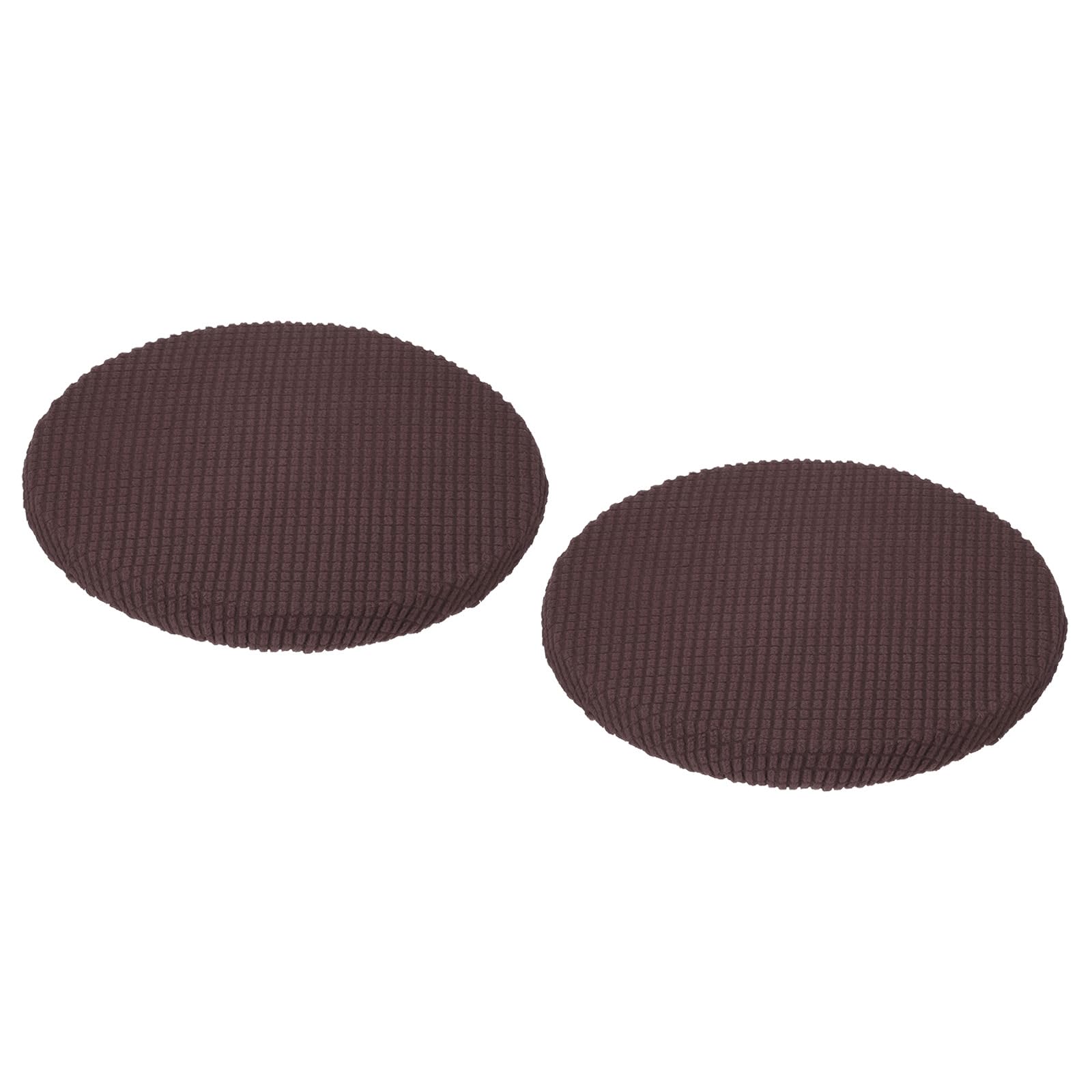 Uxcell Round Bar Stool Covers 2 Pack, Round Chair Covers with Elastic Bands Dia.11-14", Round Seat Cushions for Chairs Stool Slipcovers - Brown