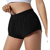 Aurefin Running Shorts for Women,Quick Dry Athletic Sports Shorts Lightweight Active Workout Gym Shorts with Zip Pocket