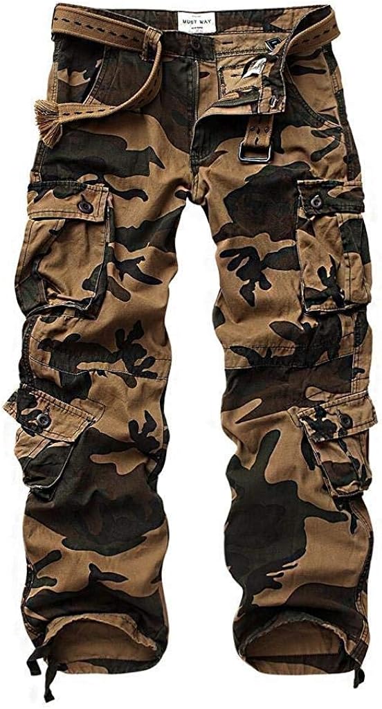 TRGPSG Men's Cotton Wild Cargo Pants, Military Army Camoflage Outdoor