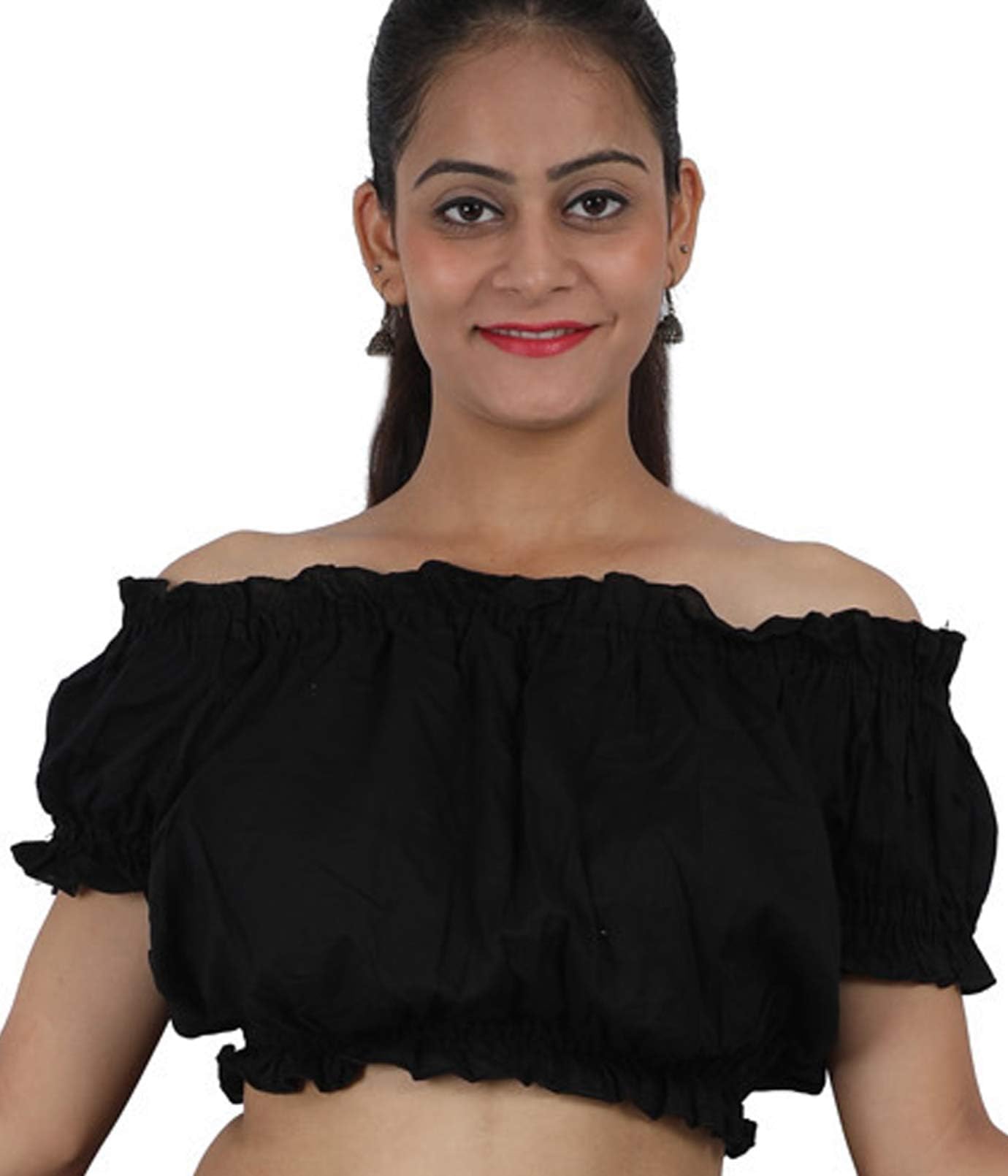Wevez Women's Tribal Cotton Puff Top
