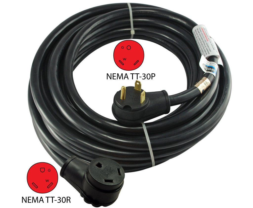 Conntek 14363, 30 Amp RV Extension Cord, Black (25Feet) 883943000487