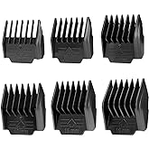 6Pcs Attachment Guide Comb Guards for oneisall Low Noise Dog Clippers #1-#6, 3mm-18mm Cut Length, Black