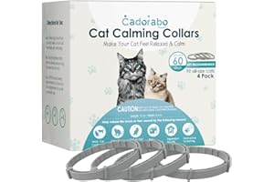 CADORABO Calming Collar for Cats 4 Pack, Pheromone Cat Calming Collar Cat Anxiety Relief and Stress, Adjustable, Water-Resistant & Breakaway Calming Pheromone Collar For Cats, Long-Lasting 60 Days