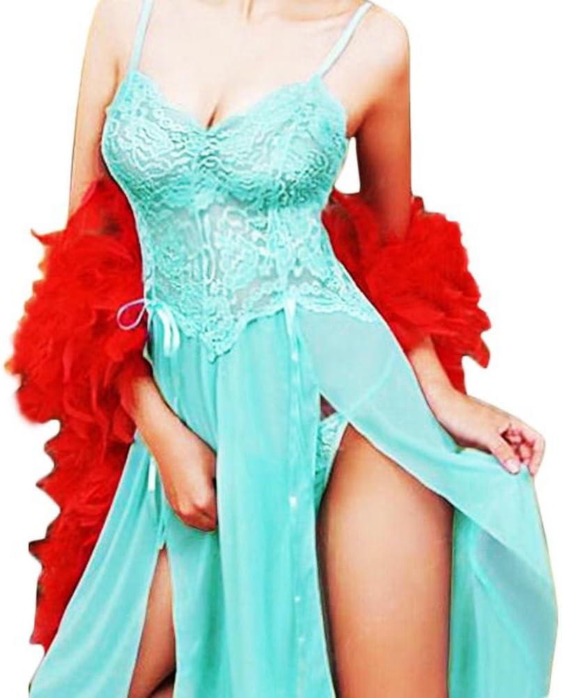 Rapidly boy Women Lingerie,Sexy Lace Underwear Long Dress T-Back Sleepwear Chemise with G-String