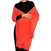 ENETIX Women's Cashmere Wool Oversized Shawl Wrap, Solid Color Pashmina Ultra Soft Stole Scarf for Women with Gift Box