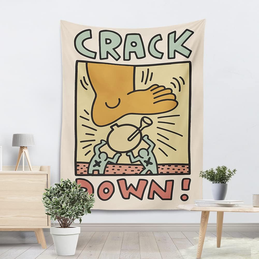 Tapestries - Boho Girls Wall Tapestry for Bedroom Decor Funny Wall Hanging Decor Minimalist Art Wall Hanging Tapestry Throw Blankets For Boys Room Decor (52''x59'')