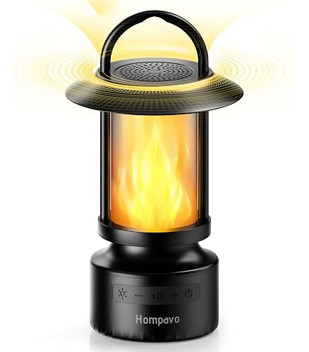 Altavoz Bluetooth Exterior Con Luz LED De Llama – Impermeable IP65, 10W, Soporte Pared/Estaca, Ideal Para Camping Y Jardín