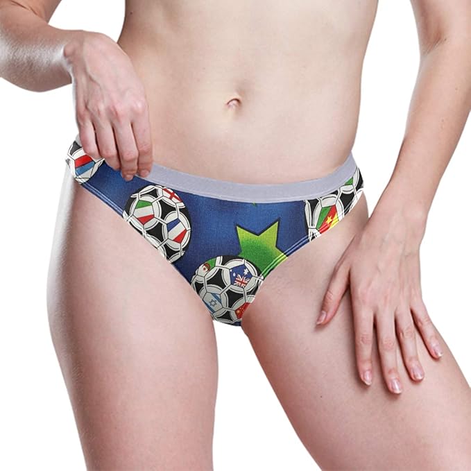 FAJRO Panties for Women Football Design Women Hipster Underwear Soft