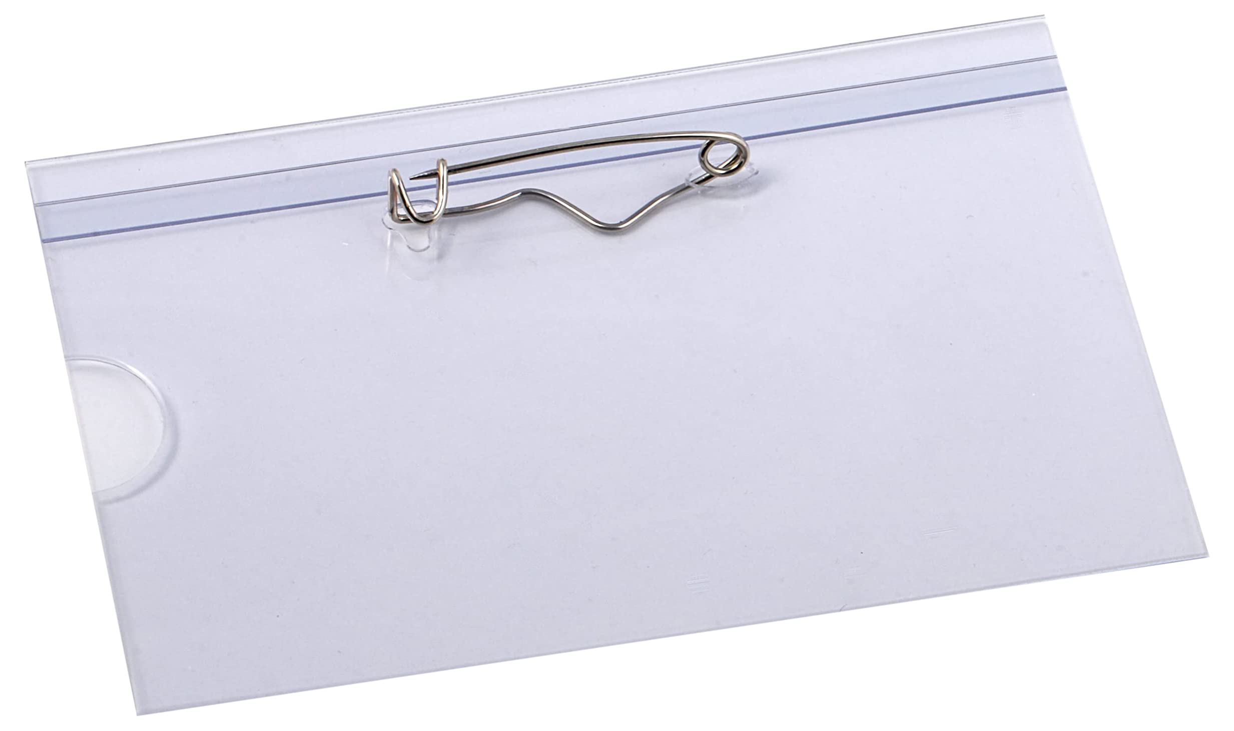 EUROPEL Name Badge Holders with Safety Pin & Blank Card Insert Sheets (Pack of 24) | Horizontal ID Card Holder for School, Colleges, Offices & Corporate Event | 90 x 60 mm, 121264