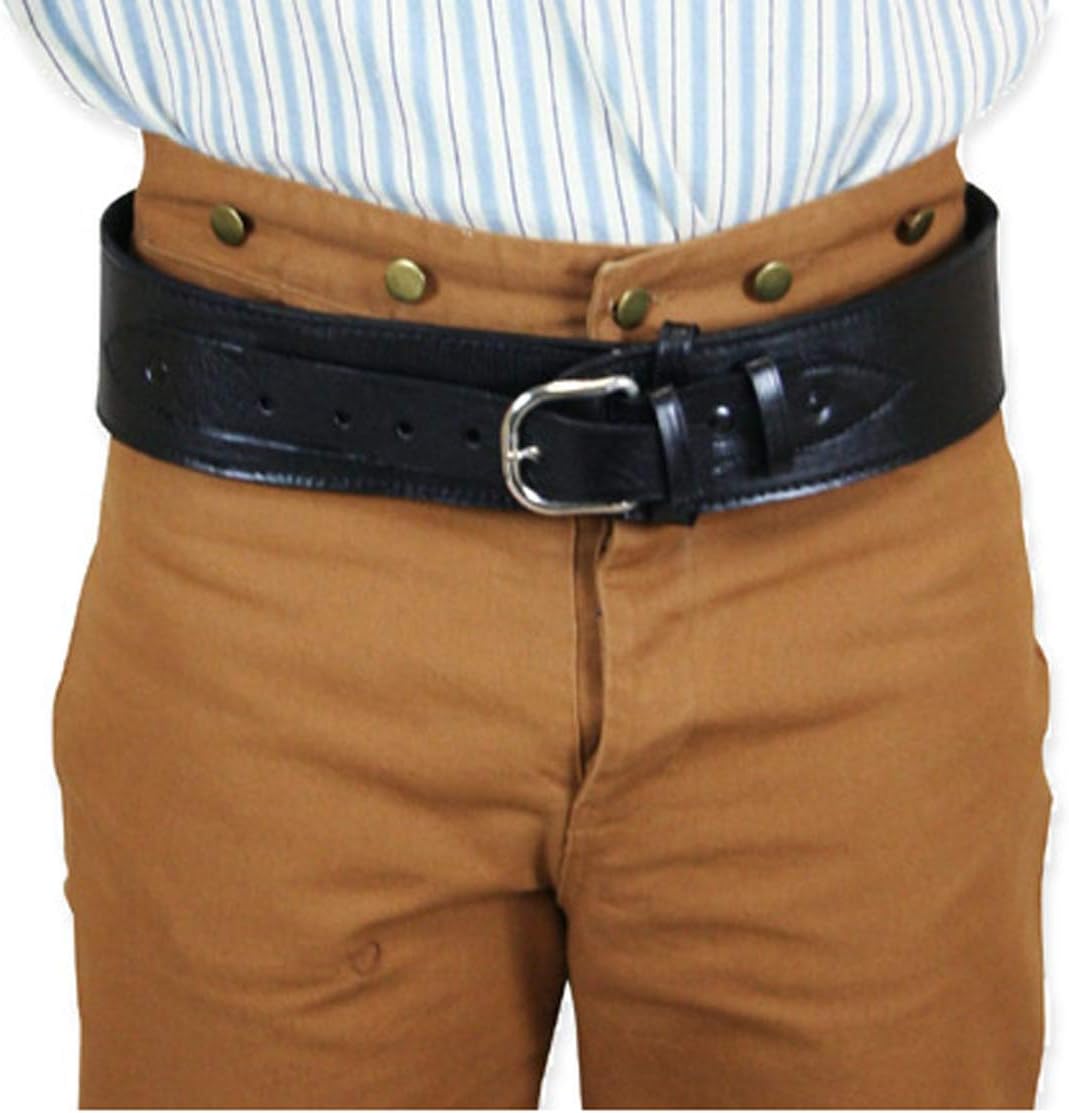 Historical Emporium Men's Plain Leather High-Rider Western Cartridge Belt .38/.357 Cal
