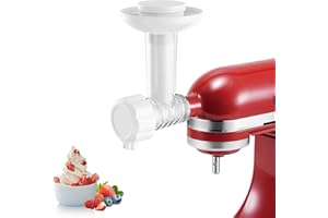 AKIOSK Ice Cream Maker Attachment for KitchenAid Stand Mixers, Frozen Fruit Ice Cream Machine Compatible with All KitchenAid and Cuisinart, Dairy-Free Sorbet Gelato Maker for Yogurt/Dessert/Soft Serve