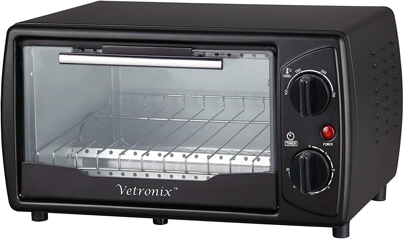 Vetronix VOTG-3201 10 L Oven Toaster Griller with Free Glove and Recipe Book (Black)