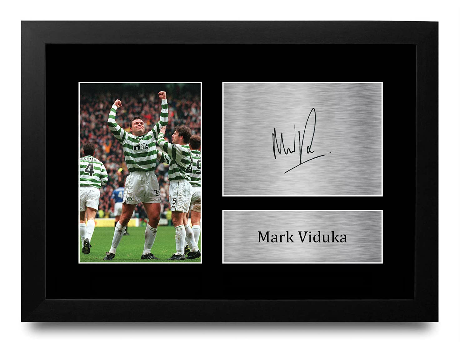 HWC Trading FR A4 Mark Viduka Celtic Gifts Printed Signed Autograph Picture for Football Fans and Supporters - A4 Framed