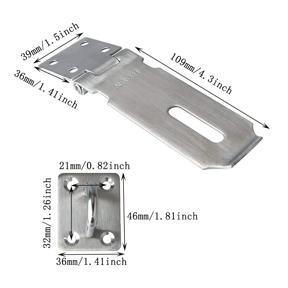 4 Zoll JUN-H Vorhängeschloss Schloss Überfalle Türschloss Riegel SUS