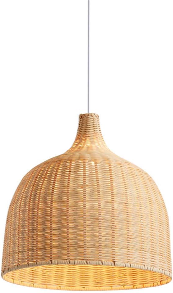 Chandelier Southeast Asia Rustic Bamboo Basket Natural Bamboo Wooden Hanging Lamp DIY Wicker Rattan Woven E27 Ceiling Light for Living Room Bedroom Hallway,45cm [Energy Class A]