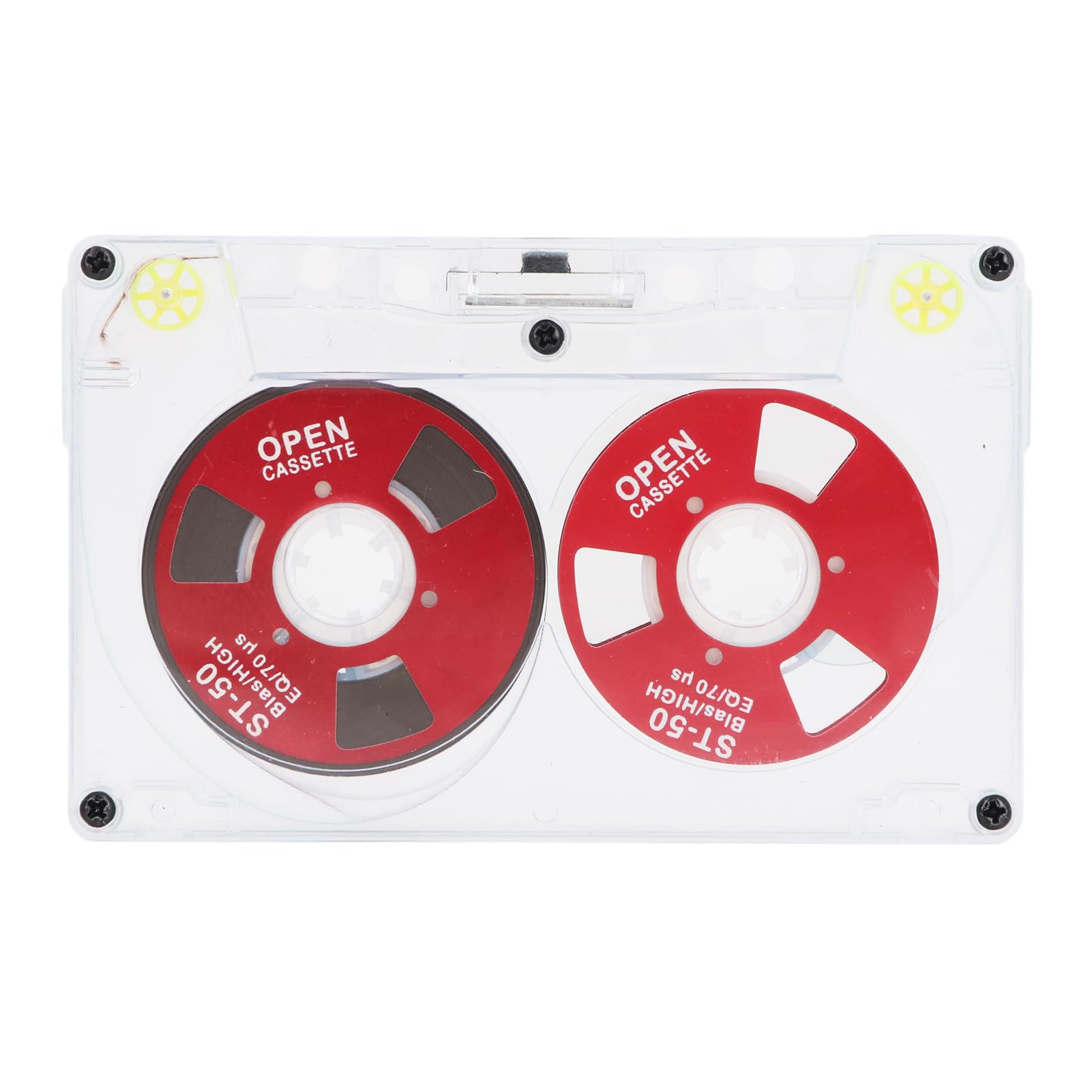 Cassette Tape Blank Cassette Tapes for Recording Blank Audio Tapes Clear Audio Cassette Tape Recordable Tapes 46 Minutes Low Noise High Output (Red)
