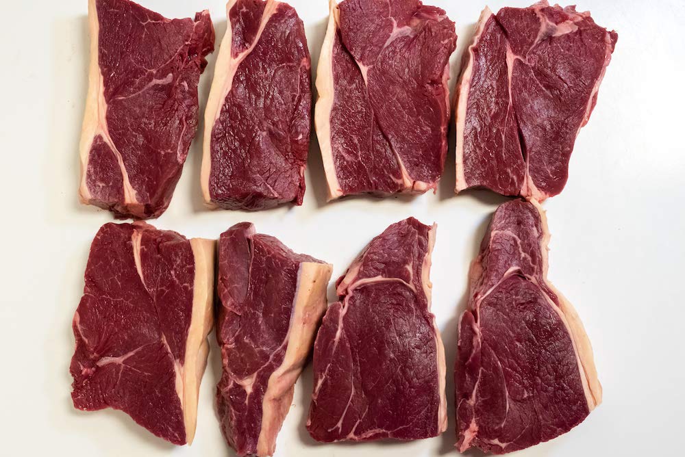Harris Robinette Sirloin Steaks, Natural 100% Grass Fed Beef - Made in the USA - 8 Premium Lean Cut 10oz Steaks