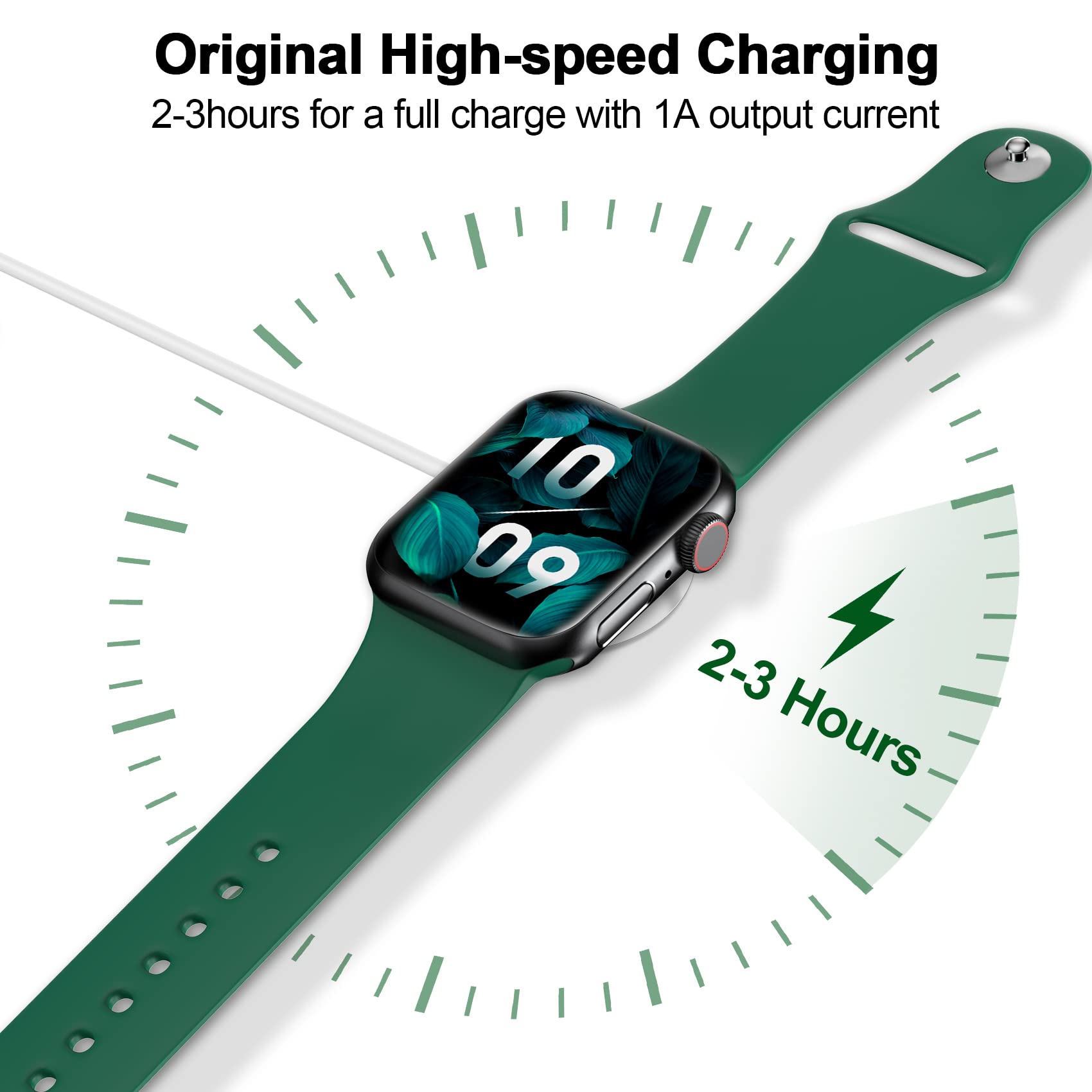𝟐𝟎𝟐𝟓 𝐔𝐩𝐠𝐫𝐚𝐝𝐞𝐝 for Apple Watch Charger Magnetic Fast Charging Cable [Portable] Magnetic Wireless Charging Compatible with iWatch Series Ultra/9/8/7/6/SE/SE2/5/4/3/2-[1.6FT] White