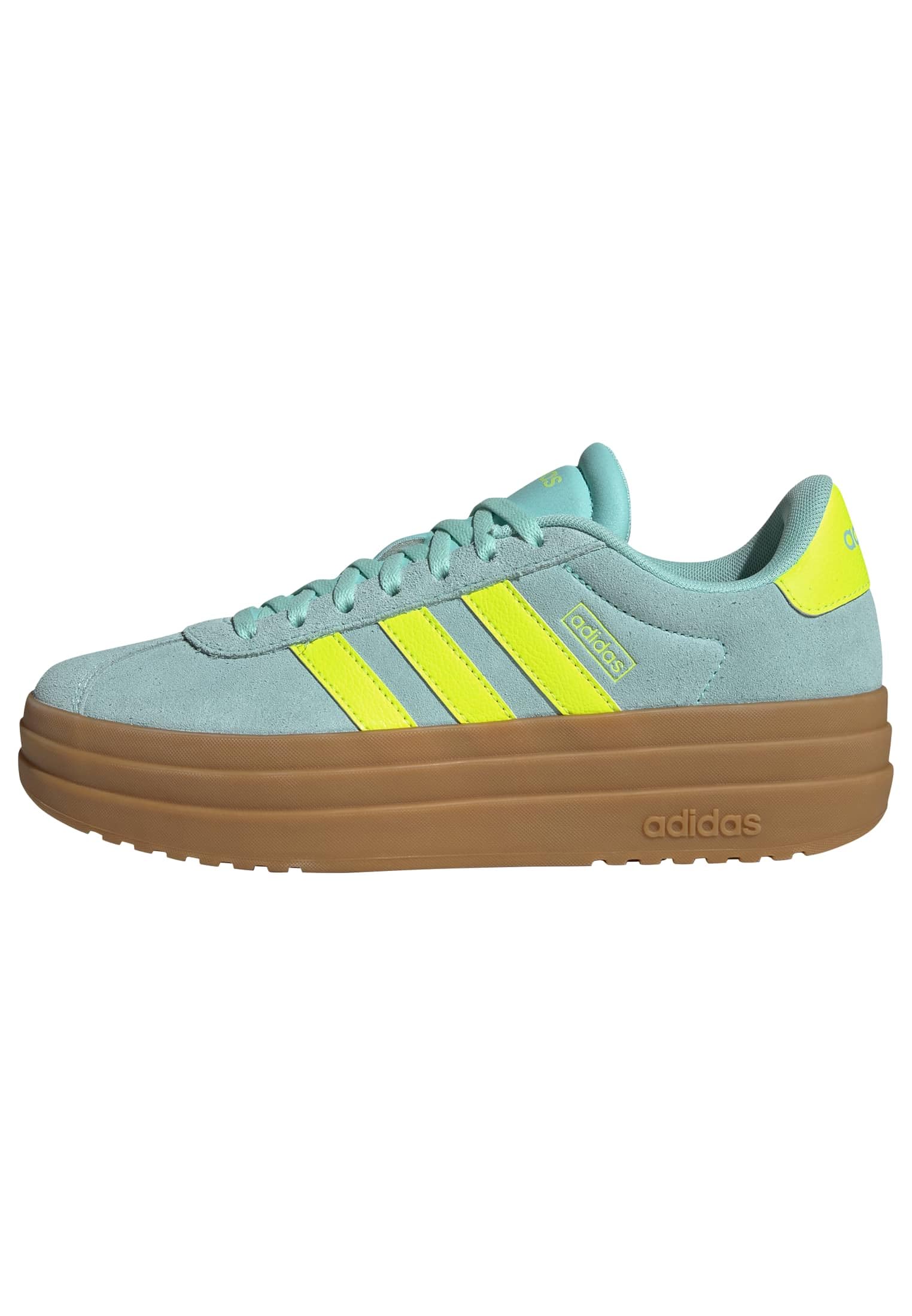 adidas Women's VL Court Bold, Flash Aqua/Lucid Lemon/Gum, 7.5 Image