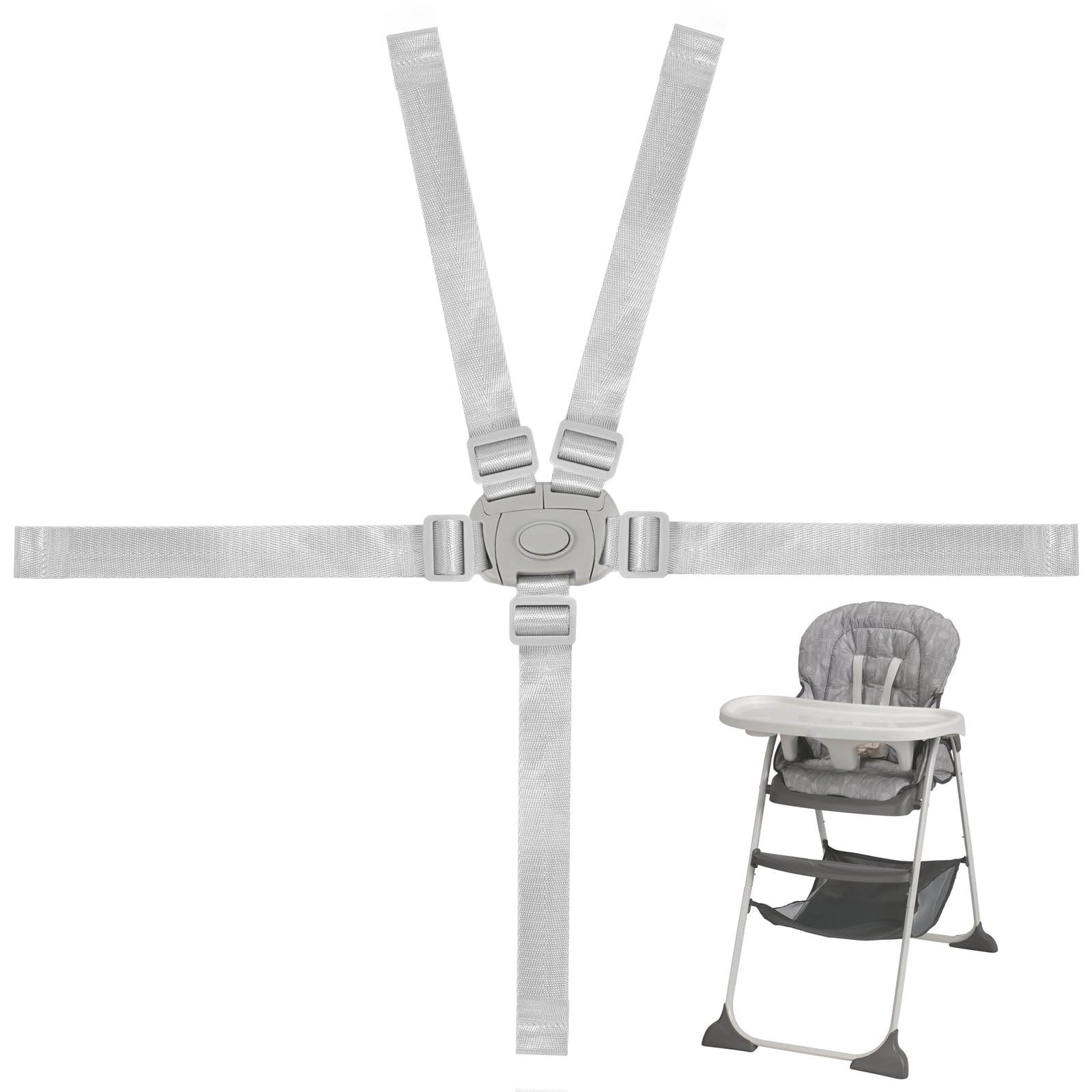 Photo 1 of High Chair Straps Replacement Compatible with Graco Highchairs, Replacement Harness Straps for Most 5 Point High Chairs, Adjustable Replacement High Chair Belt