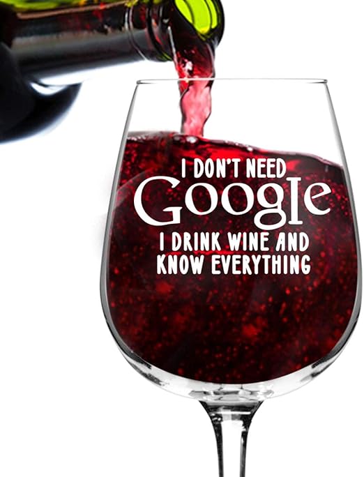 Amazon Com I Don T Need Google Funny Wine Glass Gifts For Women