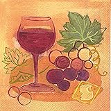 Boston International 20 Count 3-Ply Paper Cocktail Napkins, Napa Red