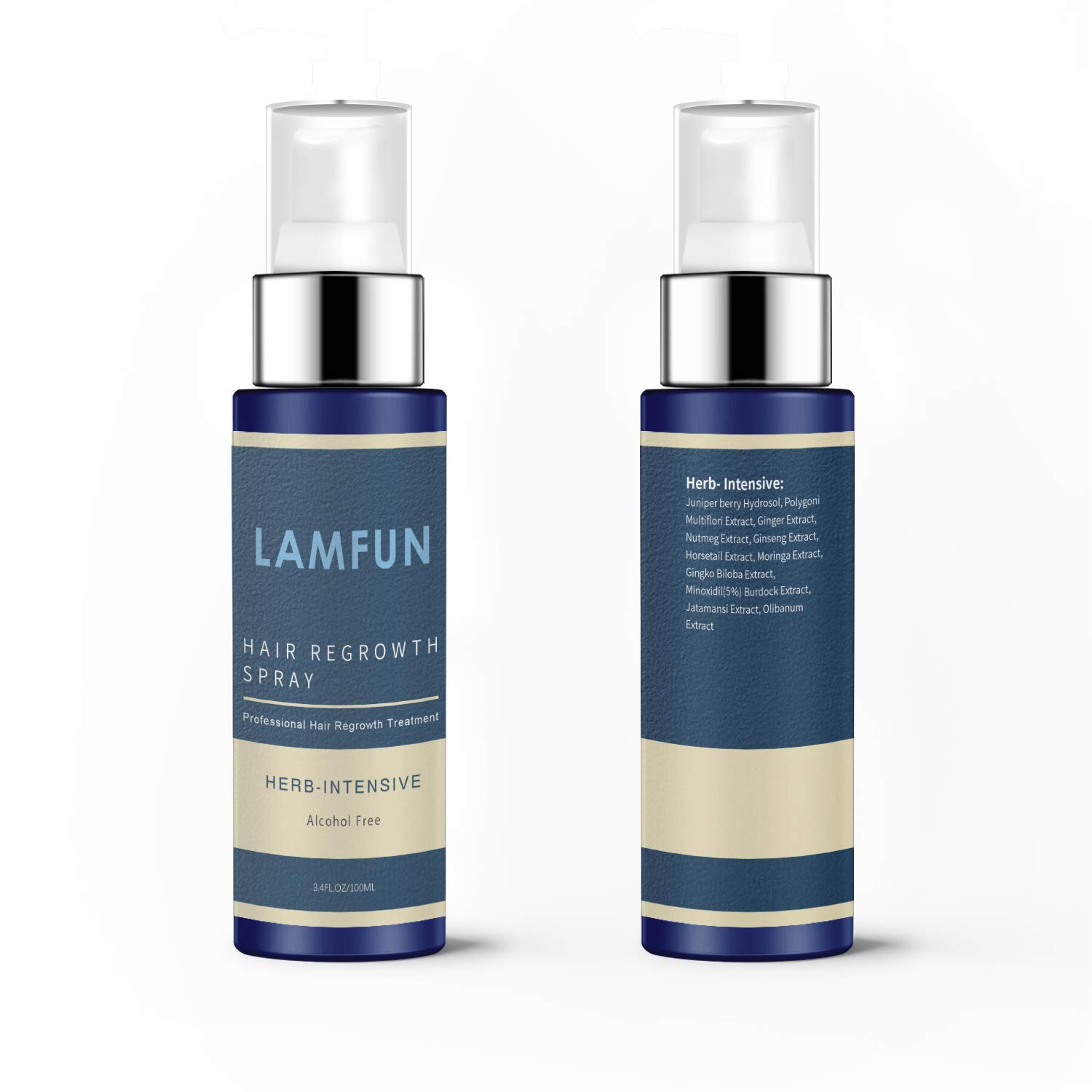Hair Growth Spray, LamFun Professional Hair Loss Treatment, 5% Minoxidil Solution for Hair Loss, Thinning and Regrowth, Topical Treatment for Men & Women, Alcohol-Free. (100ML) : Beauty