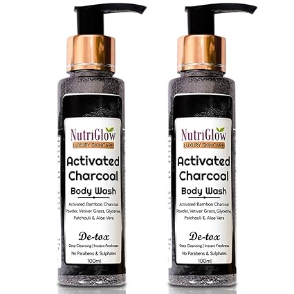 NutriGlow Activated Charcoal Body Wash/Deep Cleansing