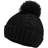 Zsedrut Baby Winter Beanie for Girls Boys Infant Toddler Warm Knit Twist Hat with Pompom