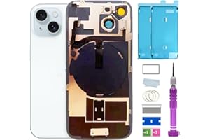 ZMVDJZ 15 Back Glass Replacement with Plate & Flex Cable and All Parts for iPhone 15 Back Cover Glass (Blue, 6.1 Inches) + Waterproof Tape + Repair Tools (Blue)