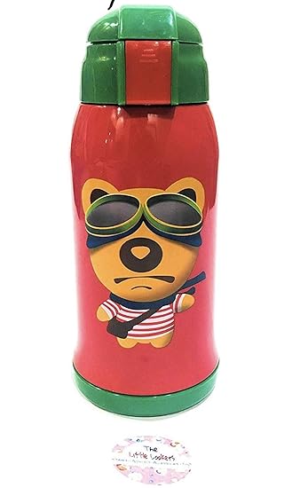 THE LITTLE LOOKERS Stainless Steel Insulated Sipper Bottle for Kids/Sipper School Bottle/Sipper Bottle with Straw/Travelling Water Bottle for Kids with Pop up Straw(Red,600ml)