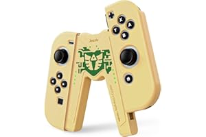 JINGDU Switch Joy-Con Charging Grip Compatible with Nintendo Switch & OLED Model, Play While Charging, Portable V-Shaped Switch Joy-Con Controller Charger with Indicators, Light Yellow