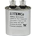 TEMCo 7.5 uf/MFD 370-440 VAC Volts Oval Run Capacitor 50/60 Hz AC Electric - Lot -1 (Optional uf/MFD, Voltage and Lot Quantities Available)