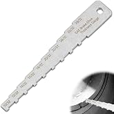 Zookpr Brake Pad Measuring Tool 32Nds Brake Pad Thickness Gauge Tool | 2-in-1 Technician Gauge for Brake Lining &amp; Drum Wear, Stainless Steel Pocket Tech Labeled for Cars SUVs Trucks (10/32-28/32)