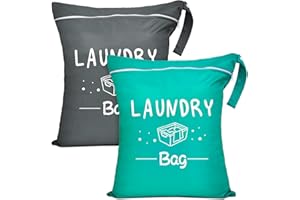 2 Pcs Large Travel Laundry Bag Waterproof Wet Dry Bag Washable Dirty Clothes Bag Bathing Suit Workout Bag for Gym Clothes Lau