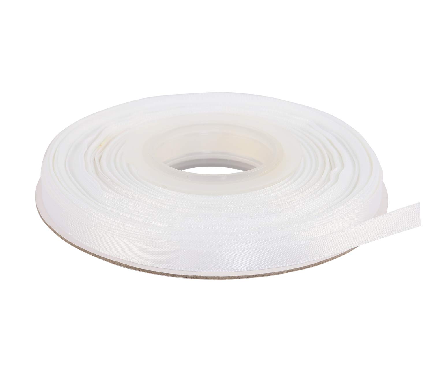 Ribbonitlux 6mm Wide Double Face Satin Ribbon 22 Meters (029-White, Set for Gift Wrapping, Party Decor, Sewing Applications, Wedding and Craft