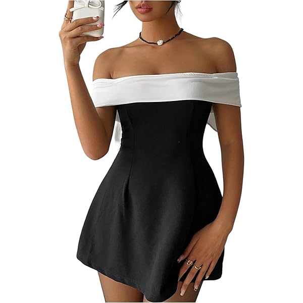 sabrina black and white dress Verona Off-The-Shoulder Bow Back Velvet Formal Dress