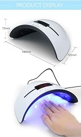LKE LED UV Nail Lamp Gel Polish Dryer 3 Timers Digital Display USB Auto Sensor view 5