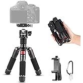 NEEWER Mini Desk Camera Tripod with Cell Phone Holder Compatible with iPhone for Video Recording Filming, 20"/50cm Small Port