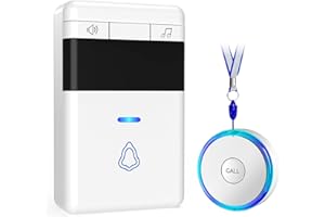 Caregiver Pager, METAK Call Button for Elderly at Home, Alert Button Nurse Call System for Seniors, Patients Disabled or Elderly Monitoring at Home with 58 Chimes and up to 120dB Lound Volume