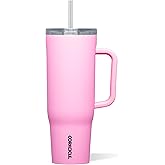 Corkcicle Cruiser Insulated Tumbler - Keeps Drinks Cold 20 Hours - Triple-Insulated Stainless Steel - Spill-Proof Lid - Summer Drinkware Gift - Keeps Drinks Ice Cold - 40 oz - Sun-Soaked Pink