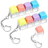 Qianyu 3 PCS Keyboard Fidget Keychains, Decompression Keychain Stress Relief Fidgets Silent and Loud Sensory Keychains Keyboard Clicker Keychain for Anxiety Pass Time Adult Halloween