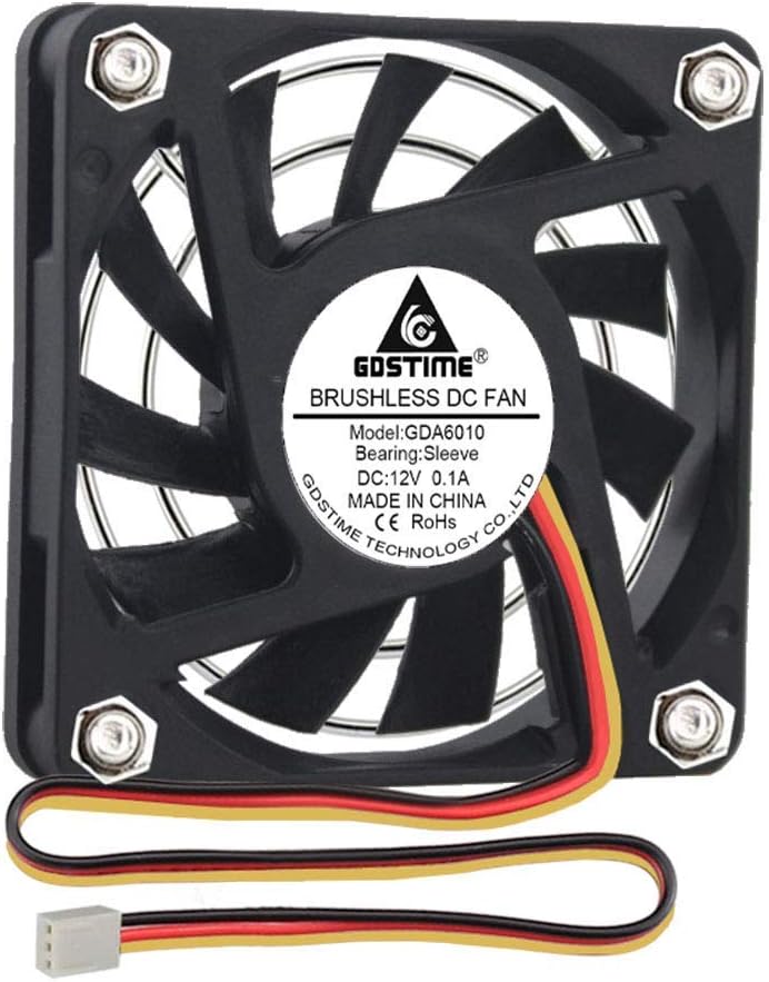 GDSTIME 60mm 3 Pin CPU PC Fan 12V Computer Fan 60 x 10mm CPU PC Cooler 6CM DC Brushless Cooling 3500 RPM Case Cooler For Router Game Console Cabinet Inverter Ventilation Replacement