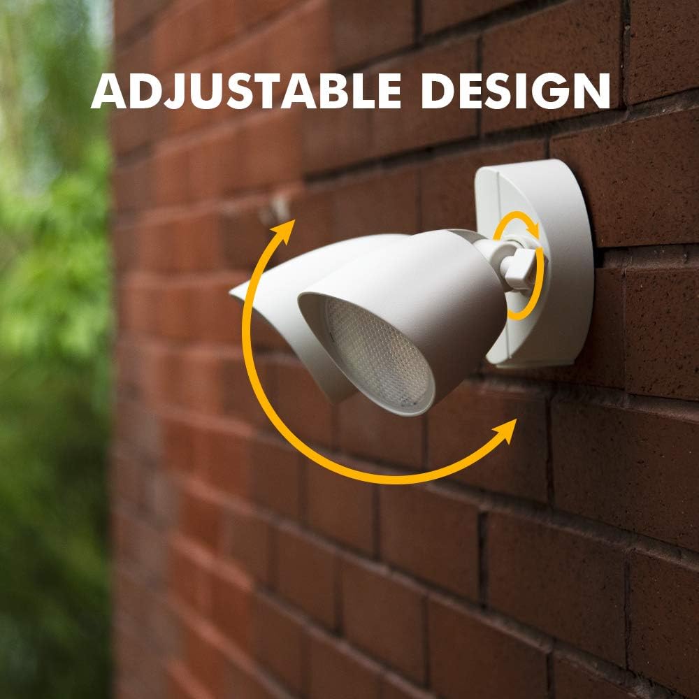 LUTEC 6222W 1380 Lumen 23 Watt 26 LED Dual-Head Floodlight Outdoor, Full Metal Design, Waterproof Exterior Security Wall Light for Patio, Garden, Yard-White - - 