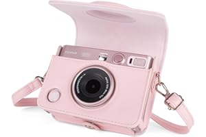 MUZIRI KINOKOO Protective Case for Instax Mini EVO Instant Camera-Lychee Texture Premium PU Leather Fuji Mini EVO Camera Case