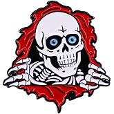 Vintage Skull Enamel Brooch Pin for Women Men Gothic Punk Bule Eye Skeleton Cartoon Lapel Pins Clip Sweater Scarves Hat Dress Badges Fashion Accessories Halloween Party Jewelry