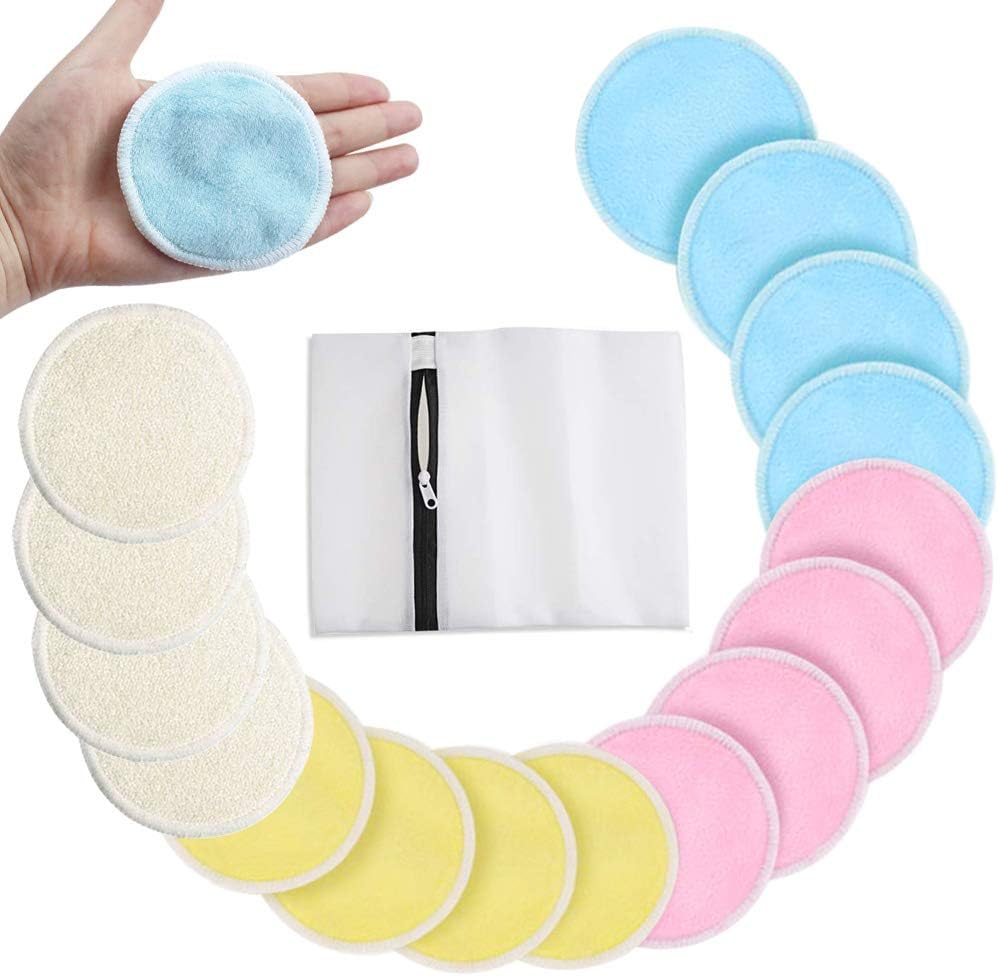 Tampons Démaquillants Bambou Réutilisables, Lingette Démaquillante