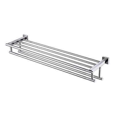 KES 30-Inch Towel Rack with Shelf and Double Bars