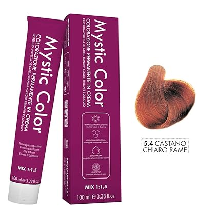 Mystic Color Castano Chiaro Rame 54 Colorazione Professionale Permanente In Crema Con Olio Di Argan E Calendula Tinta Per Capelli Long Lasting