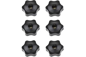 Meuey Lyot T Track Knobs Six-Star Thru Knobs 1/4”-20 Hole Knobs for Sawing Machine Drilling Machine Lathe Fixed Length Fixture -6PCS